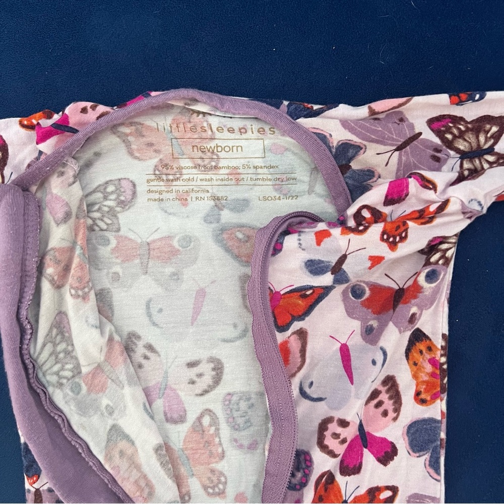 Little sleepies butterfly pattern newborn